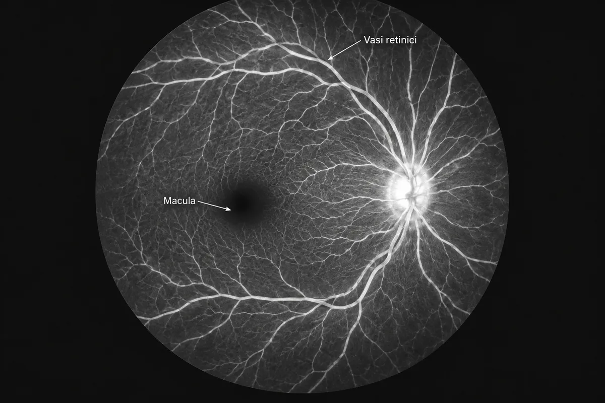 Immagine illustrativa di un esame angiografico con fluoresceina