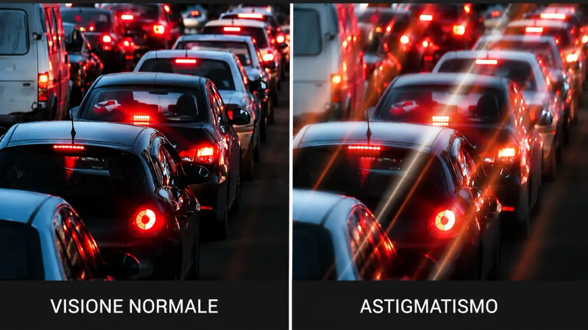 Rappresentazione dell'astigmatismo e della messa a fuoco irregolare