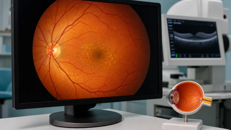 Illustrazione della retina e della macula